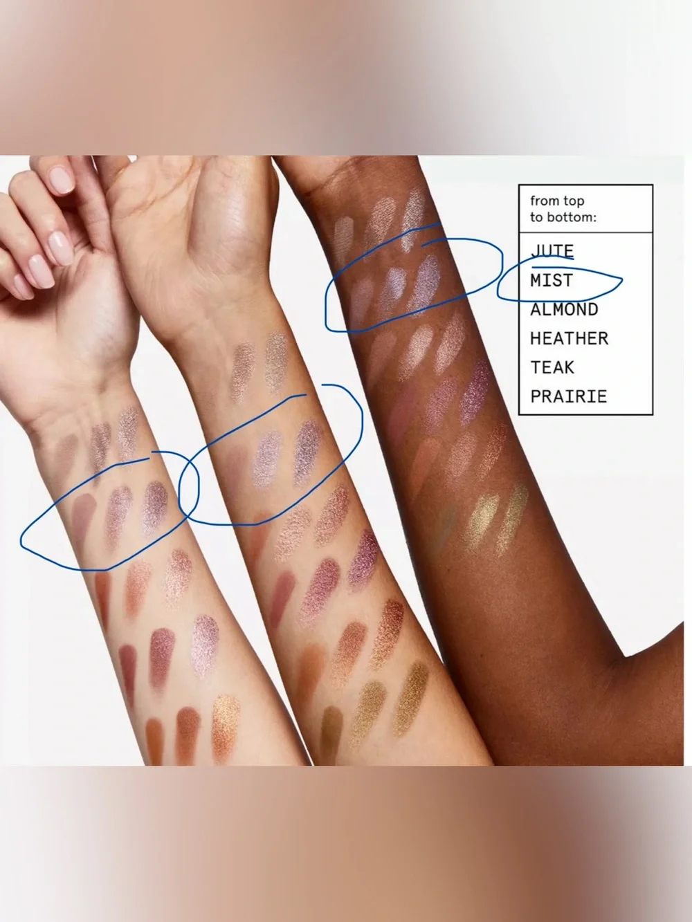 Glossier Make up Eyeshadow Monochromes Essential Eyeshadow Trio Shade Mist